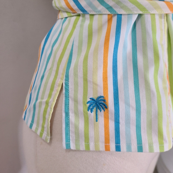Lilly Pulitzer Vintage WHITE LABEL Multi Color Striped Sleeveless Wrap Top Sz 2 - Picture 5 of 11